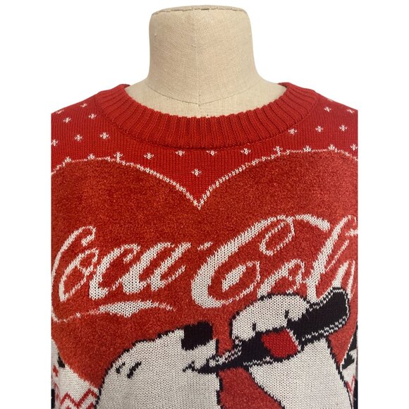 Coca-Cola Polar Bear Ugly Christmas Sweater XS Red/White Coca-Cola Logo - Picture 5 of 11